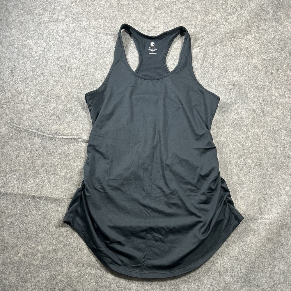 Born Primitive Maternity Staple Tank Womens Medium Black Racerback Ruched
